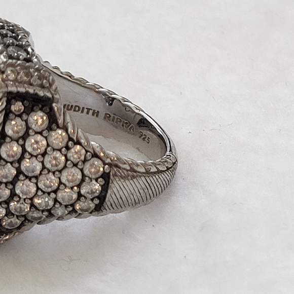 Judith Ripka Black Onyx Monaco Ring Size 6 - Picture 9 of 11